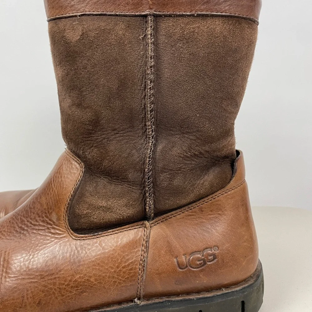UGG Australia Beacon‎ Sheepskin Lined Men's Chestnut Brown Leather Boots